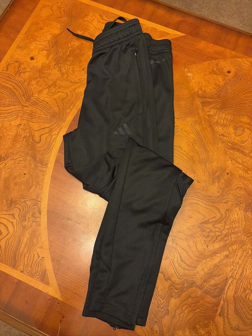 Adidas Tiro Black Athletic Training Pants with Zippers Youth Size 11-12Y